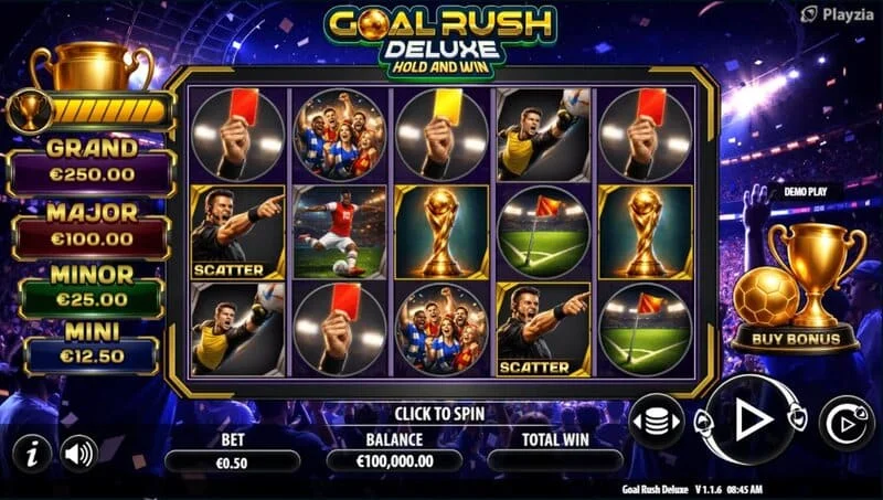 Goal Rush Deluxe - leikjaskjár í Free Spins stillingu